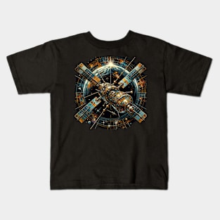 Orbital Pioneers: Sputnik's Futuristic Heirs Kids T-Shirt